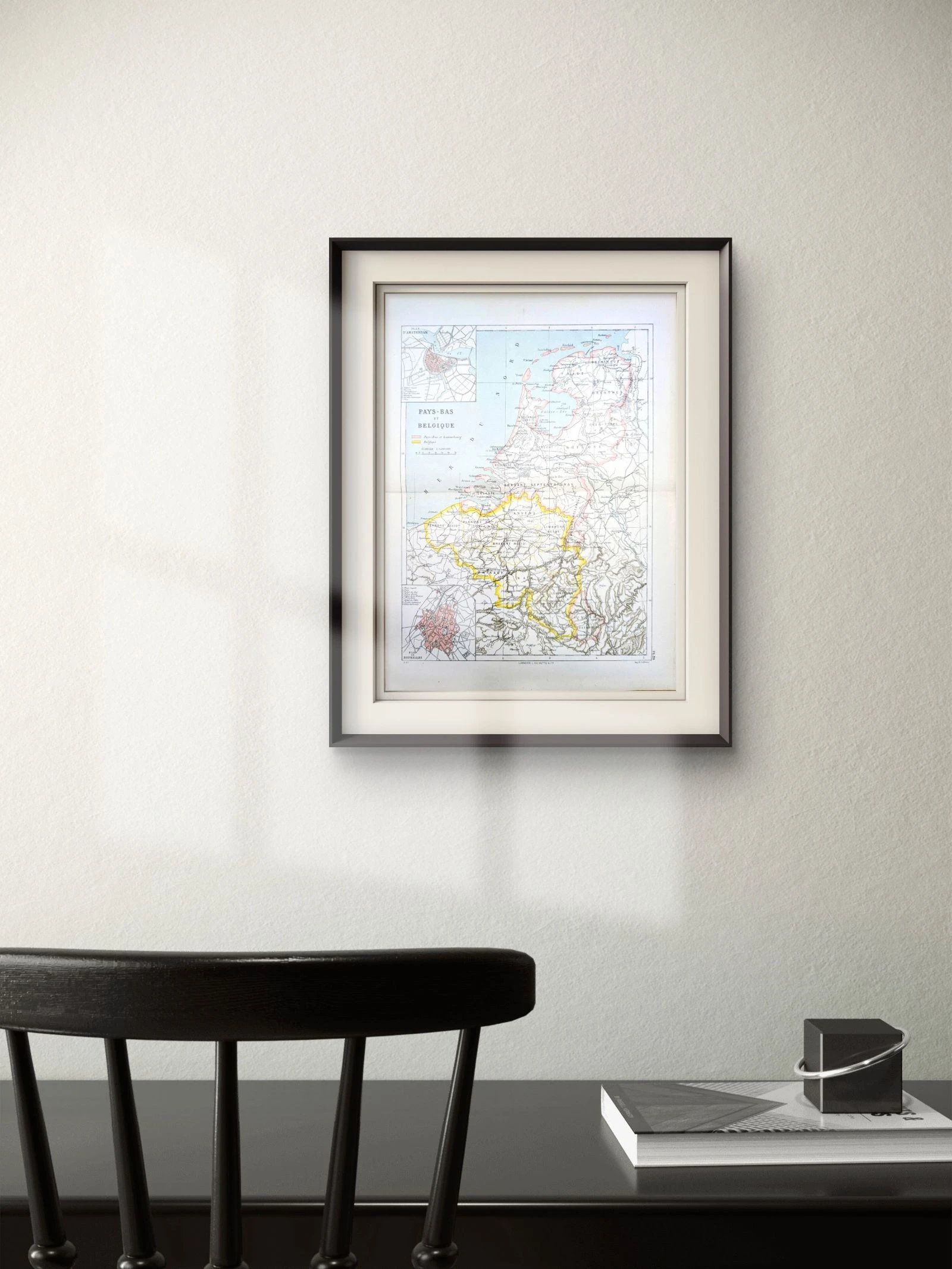 Países Baixos e Bélgica, mapa de época, 1887, Autêntico. – photo 2